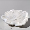 White Marble Flower-Shaped Vessel Sink – 17.7 Inch Handcrafted Afyon Marble Bathroom Sink Floral Petal Design Polished Finish for Elegant Vanity Décor - 4 of 4