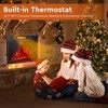 Gymax 25''Electric Fireplace Recessed 900/1350W Fireplace Heater with Adjustable Temperature Timer Function - 4 of 4