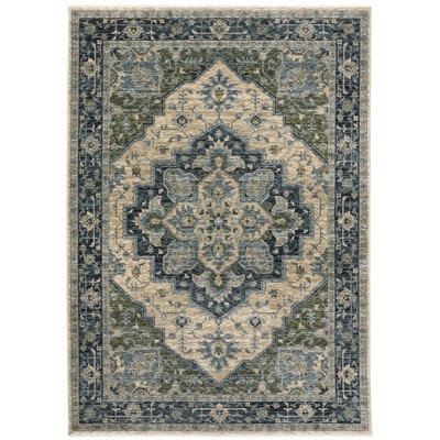 Oriental Weavers Aberdeen 051G1 Blue/ Tan Indoor Area Rug - 2' x 3'