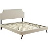 Modway Corene Queen Fabric Platform Bed with Round Splayed Legs - Beige - 2 of 4