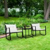 KTMBDW 3 Pieces Rocking Wicker Bistro Set, Patio Outdoor Furniture Conversation Sofa Sets with Porch Chairs and Coffee Table, Black - 4 of 4