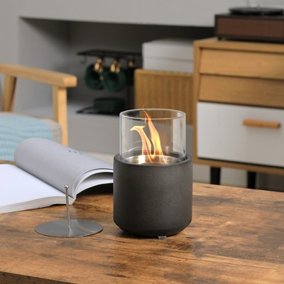 Dark Grey Concrete Tabletop Ethanol Fire Bowl