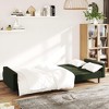 vidaXL 2-Seater Velvet Sofa Bed - Twin Sleeper Loveseat Couch in Dark Green, Easy Convertibility, Soft Plush Fabric, Sturdy Frame - 3 of 4