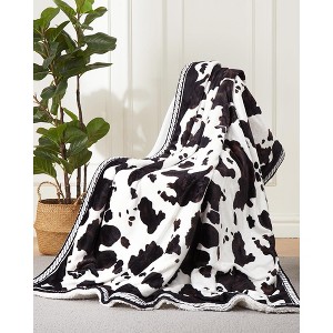 Coucheta Heated Throw, Cow Print, Fast Heating LCD Controller, 6 Heat Levels, 4-Hr Auto Shut Off, ETL Certified, Machine Washable, Multi sizes&colors - 1 of 4