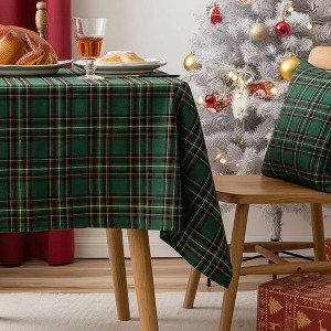 Elegant Plaid Christmas Tablecloth, Green Table Cloth Rectangle Table Christmas Decorations for Dinner Table (72" x 56") - 1 of 4