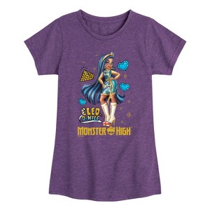 Girls' - Monster High - Cleo De Nile Heart Icons Fitted Short Sleeve Graphic T-Shirt - 1 of 4