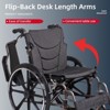 KTMBDW Folding Manual Transport Wheelchair, 20 " Seat With Front and Rear Locking Hand Brakes, 24 " Quick Release Rear Wheels  for Adults and Seniors - 4 of 4