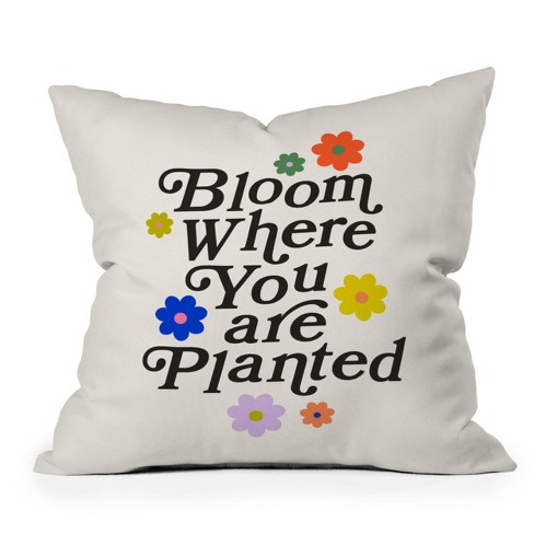 16"x16" Rhianna Marie Chan Bloom Where You Are Planted Square Throw Pillow Beige - Deny Designs - image 1 of 4