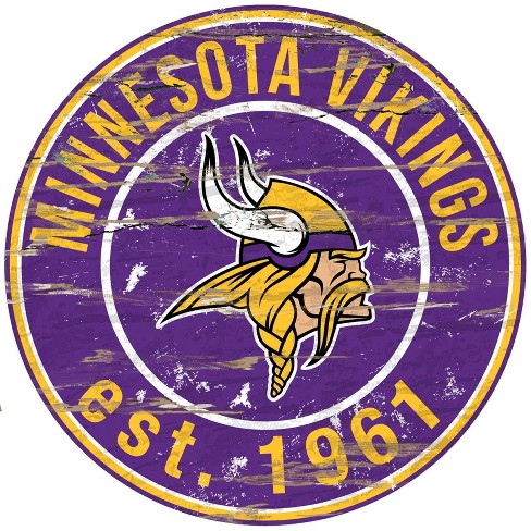 Minnesota Vikings Distressed Round Sign