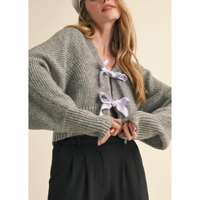 Women's Tie Front Cardigan - &merci S