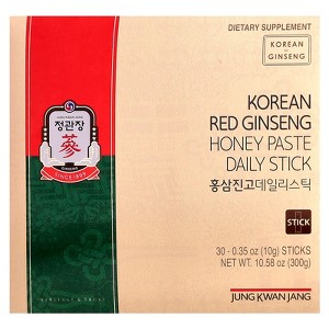 JungKwanJang Korean Red Ginseng Honey Paste Daily Stick, 30 Sticks, 0.35 oz (10 g) Each - 1 of 3