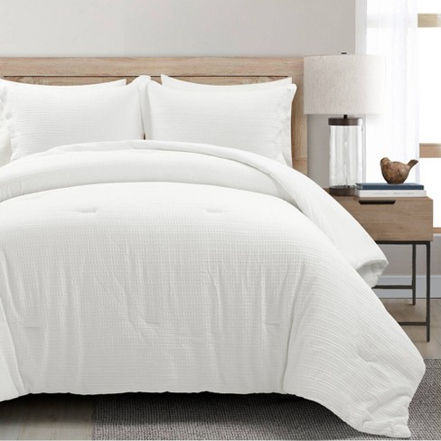 BEE & WILLOW FULL / QUEEN 100% Cotton Textured White Blanket Bedspread NEW