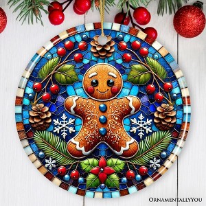 Winter Woodland Gingerbread Man Ornament, Cozy Yuletide Companion for Christmas Decor| OrnamentallyYou - 1 of 4