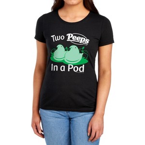 Easter Two Peeps In a Pod Women's T-Shirt Black - 1 of 4
