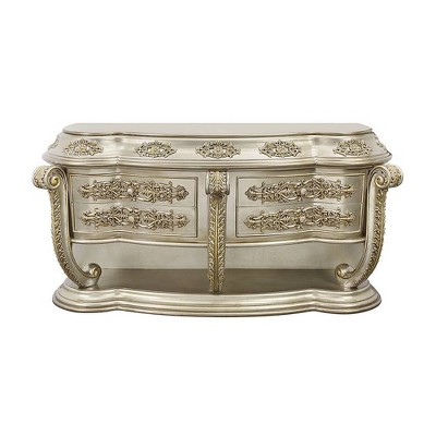 77" Champagne and Gold Ornate Dining Cabinet
