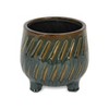 Cheung's Astrona Raised Round Dual Band Diagonal Patterned Ceramic Pot- Large - Dark Copper - 3 of 3