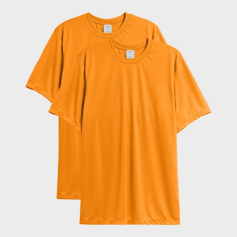 Hanes Sport Men s Cool Dri Performance T shirt 2 pack Safety Orange M Target