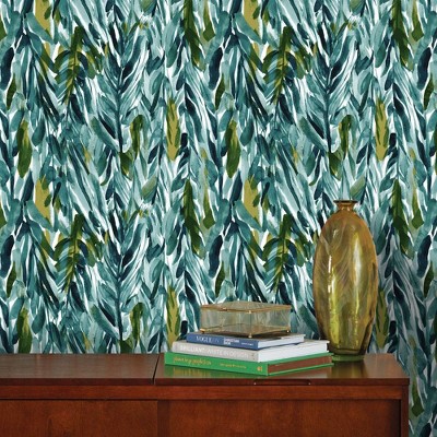 Tropical Blue and Green Self-Adhesive Vinyl Wallpaper