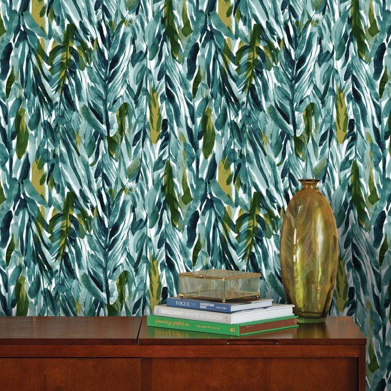 Leaves Peel &#38; Stick Wallpaper Green - Opalhouse&#8482;, 5 of 14