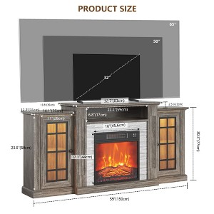 Vlrska 59'' Electric Fireplace TV Stand with Remote Control and LED Lighting - 1 of 4
