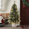 LuxenHome 4Ft Pre-Lit Artificial Pine Tree Potted Green - 3 of 4