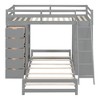 Whisen Twin over twin Bunk Bed with Drawers, Shelves, Desk, LED Light and Charging Ports - 3 of 4