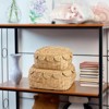 BRINJOY Round Wicker Storage Baskets with Lid - Set of 2 Scalloped Edge Hyacinth Baskets for Home Organization - 2 of 4