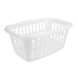 1.5bu Laundry Basket White - Brightroom™: Large Portable Clothes Hamper with Built-In Handles, 52.8L Capacity - 1 of 4