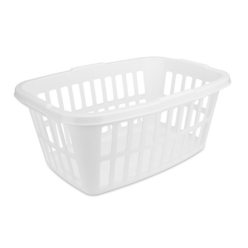 Rubbermaid White Plastic Clothes Hamper with Lid - household items