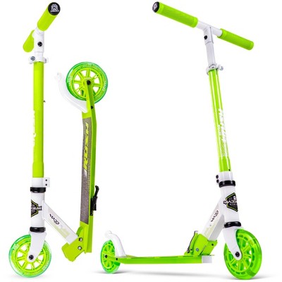 Rush 125 Folding Kick Scooter – Light-Up Wheels, Adjustable Handlebar, Carbon Steel Frame – Madd Gear