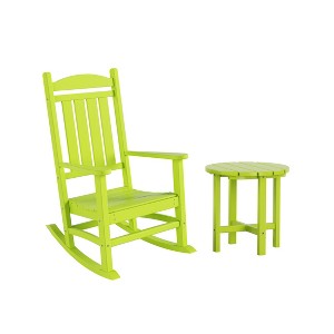 WestinTrends  2-Piece Classic Porch Rocking Chair With Side Table Set - 1 of 2