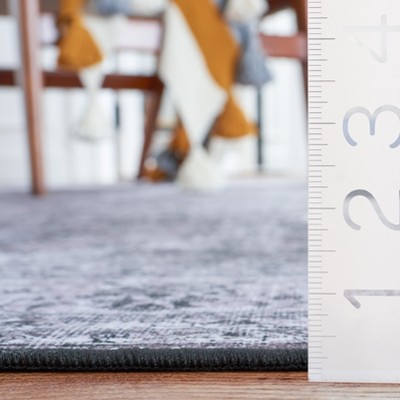 Tucson Donovan Black/Grey 8' x 10' Synthetic Washable Rug