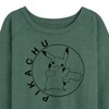 Women's - Pokémon - Pikachu Circle Lightweight French Terry Wide Neck Long Sleeve Shirt - 2 of 4