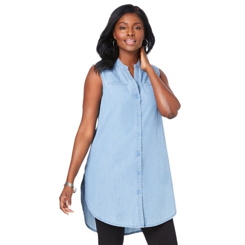 Plus size denim sales tunic