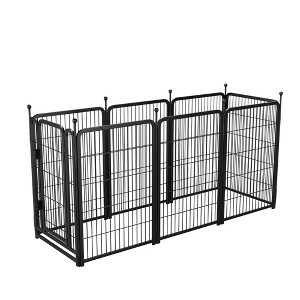 Bencmate Pet Crates and Houses 8 Panel Heavy Duty Dog Playpen Foldable Fence for Yard Living Room Garden, Black, 52.4"*52.4"*40" - 1 of 4