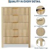 Dressers for Bedroom with 5 Drawers, Tall Wooden Dressers with Gold Handles for Closet, Wood Chest of Drawers, Storage Cabinet and Organizer Drawers - 2 of 4