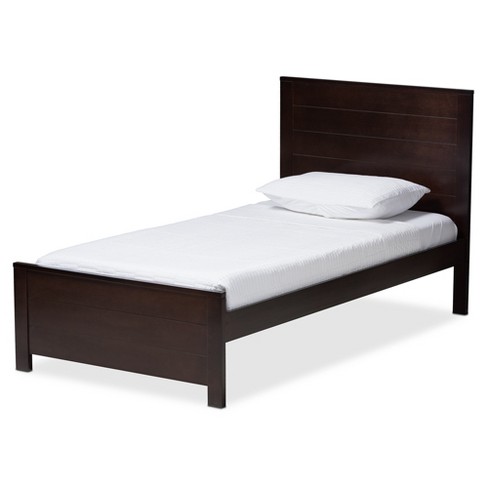 Espresso Finished Wood Platform Bed, Mission Style Full Bed Frame