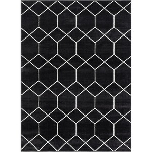 LIVN CO. Contemporary Trellis Geometric Woven Area Rug, Cream/Black - 1 of 4