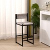 Bar Stools Set of 2 Outdoor Bar Height Metal Stools Modern Wicker Rattan Barstools with Back Outside Garden Patio Bar Chairs - 3 of 4