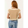 Women's V-neck Contrast & Bow Detail Sweater Vest - day + moon - 3 of 4