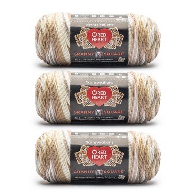 Red Heart All in One Granny Square Yarn 24 Pack-Aran - Cream