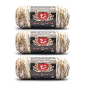 Red Heart All in One Granny Square Yarn 24 Pack-Aran - Cream - 1 of 4