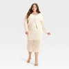 Women's Crochet-Style Pointelle Midi Sweater Skirt - A New Day™ - 3 of 3