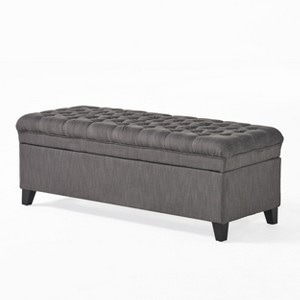 NicBex Modern 50" Storage Bench Wood Accent Stools with Button Tufted Top for Bedroom and Entryway - 1 of 4