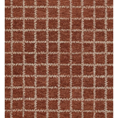 Rust and Beige Geometric Hand-Tufted Wool Rug, 5' x 8'