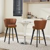 KTMBDW Counter Height Bar Stools Set of 2, 360° Swivel Upholstered Barstools with Backs and Metal Legs, 26" H Seat Height, Velvet Fabric - 3 of 4