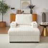 ORRD 42.5" Corduroy Recliner Chair with Backrest Pillow, Cup Holder & Storage Footrest, Comfy Living Room Sofa - 3 of 4