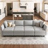 Belffin Modular Sectional Sofa Sleeper Sectional Couch with Storage Chenille 8 Seats Sofa Bed for Living Room, Light Grey - 2 of 4