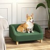 PawHut Pet Sofa Dog Bed, Dog Couch for Small and Medium-Sized Dogs and Cats with Washable Cushion, Anti-Slip Pads, Dark Green - image 3 of 4