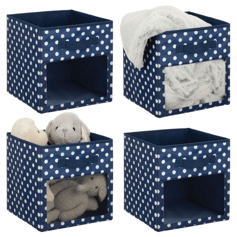 mDesign Fabric Baby Nursery Storage Cube with Front Window, 1 of 9